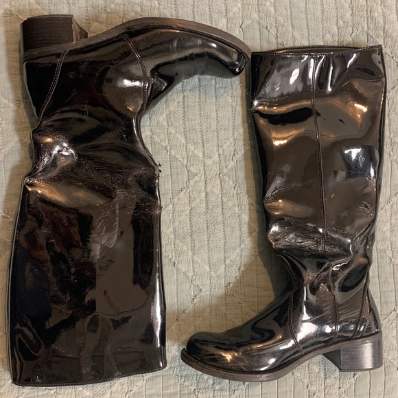 La Canadienne Tall pull on patent boots waterproof! - Picture 1 of 8